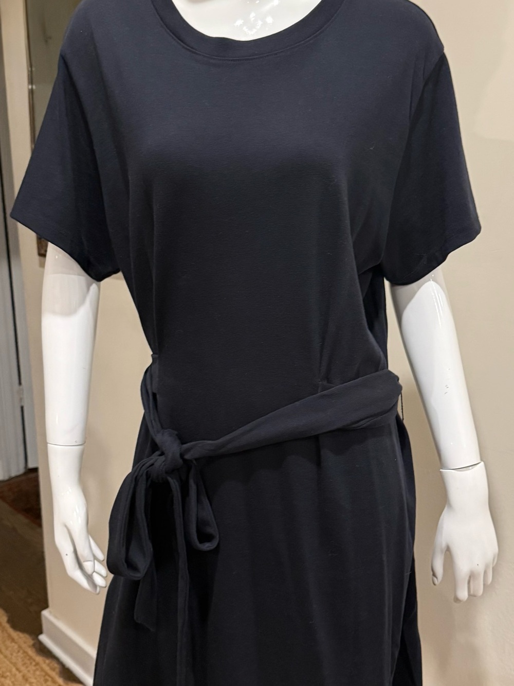 Vince Black Short Sleeve Belted Tunic Top Dressy Minimalist - Picture 4 of 10